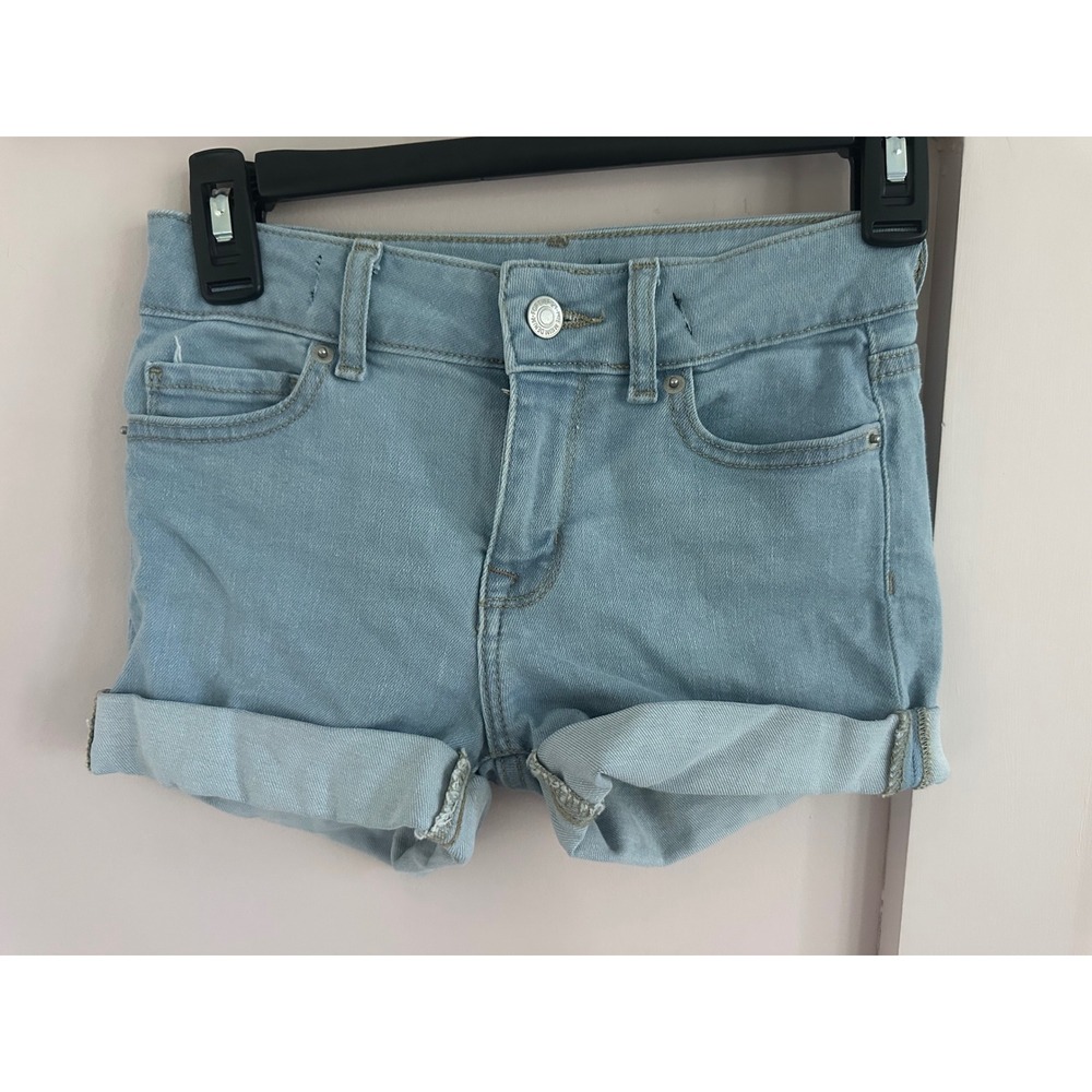 Forever 21 Kids Girls Light Wash Denim Rolled Cuff Jean Shorts Size 9/10
